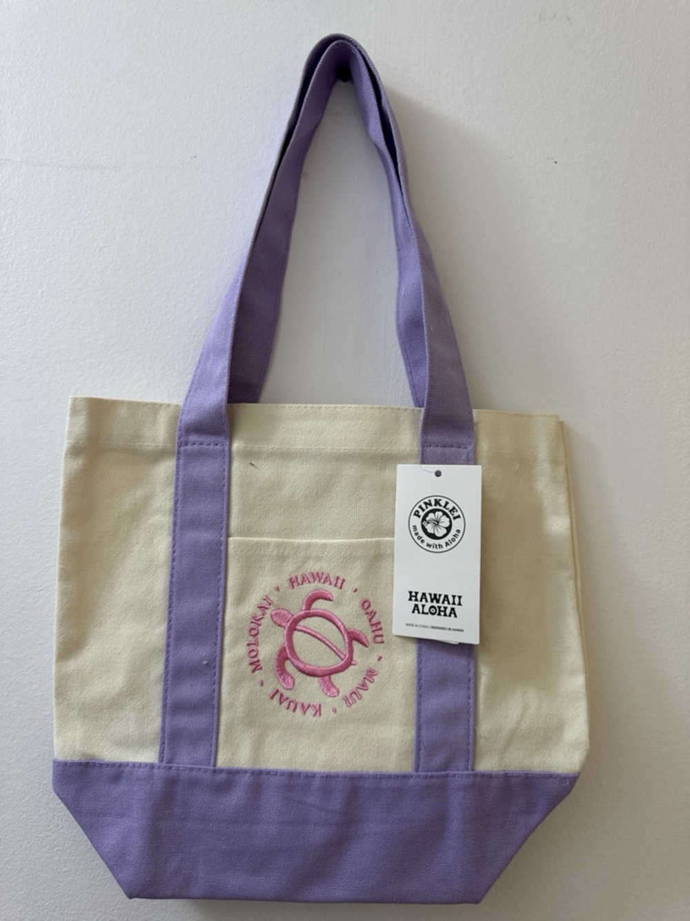 Canvas Tote Bag with Lavender Accents